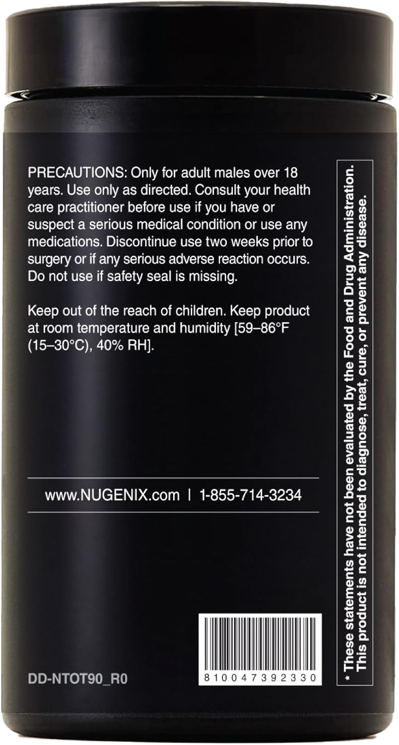 Nugenix Total-T2 - Testosterone Booster and Nitric Oxide Booster for Men, Tesnor, S7, ElevATP, Tongkat, Citrulline, Nitric Oxide and Testosterone Supplement for Men (90 Count)